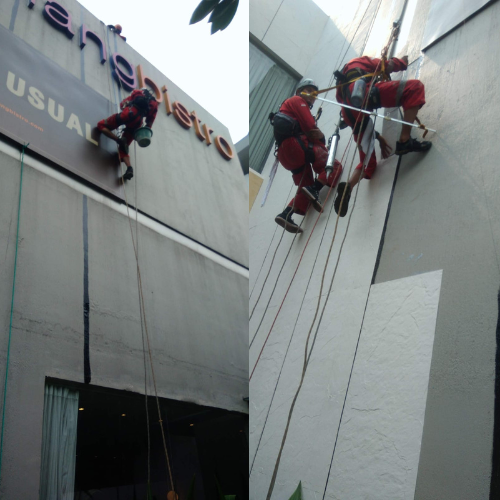 Pemasangan ornamen fasad