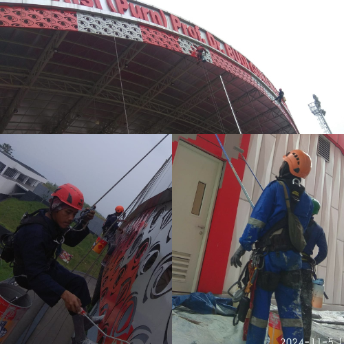 Pengecatan Stadion Jendral Polisi Purn Prof. Dr. BUDI GUNAWAN S.H. M.H. Ph.D